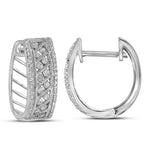 10kt White Gold Womens Round Channel-set Diamond Hoop Earrings 5/8 Cttw