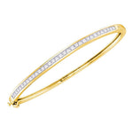 14kt Yellow Gold Womens Princess Diamond Bangle Bracelet 2.00 Cttw