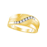 10kt Yellow Gold Mens Round Diamond Wedding Band Ring 1/4 Cttw