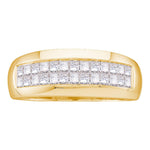 14kt Yellow Gold Mens Princess Diamond Wedding Band Ring 1.00 Cttw