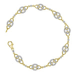 10kt Yellow Gold Womens Round Diamond Linked Circle Fashion Bracelet 1/2 Cttw