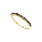 10kt Yellow Gold Womens Round Black Color Enhanced Diamond Band Ring 1/4 Cttw Size 8