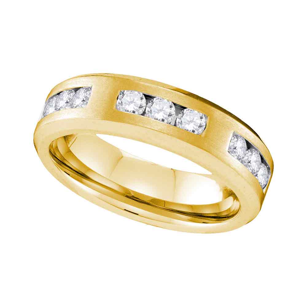 10k Yellow Gold Mens Round Diamond Wedding Anniversary Band Ring 1.00 Cttw