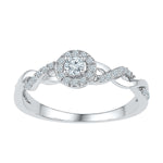 10kt White Gold Womens Round Diamond Solitaire Bridal Wedding Engagement Ring 1/5 Cttw