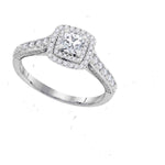 14kt White Gold Womens Princess Diamond Solitaire Bridal Wedding Engagement Ring 1.00 Cttw Size 6 (Certified)