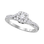 10kt White Gold Womens Round Diamond Solitaire Bridal Wedding Engagement Ring 1/2 Cttw