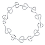 10kt White Gold Womens Round Diamond Heart Bracelet 7/8 Cttw