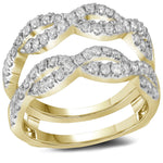 14kt Yellow Gold Womens Round Diamond Wrap Ring Guard Enhancer Wedding Band 3/4 Cttw