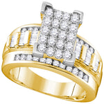 10k Yellow Gold Diamond Cindy's Dream Cluster Bridal Wedding Engagement Ring 2 Cttw - Size 7
