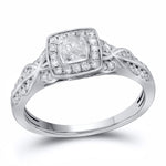 14kt White Gold Womens Round Diamond Solitaire Bridal Wedding Engagement Ring 1/2 Cttw