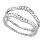 14k White Gold Womens Round Diamond Wedding Bridal Enhancer Band Wrap 1.00 Cttw