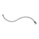 Sterling Silver Womens Round Diamond Heart Tennis Bracelet 1.00 Cttw