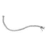 Sterling Silver Womens Round Diamond Heart Love Tennis Bracelet 7/8 Cttw