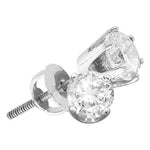 14kt White Gold Womens Round Diamond Solitaire Stud Earrings 5/8 Cttw