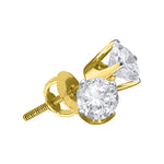 14kt Yellow Gold Womens Round Diamond Solitaire Stud Earrings 5/8 Cttw