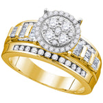 10kt Yellow Gold Womens Round Diamond Cluster Bridal Wedding Engagement Ring 1/2 Cttw