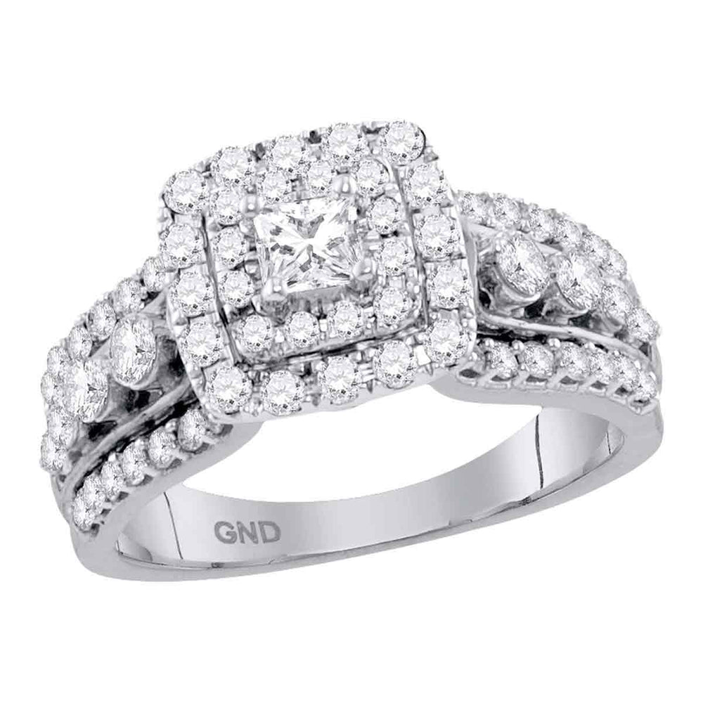 14kt White Gold Womens Princess Diamond Princess EGL Bridal Wedding Engagement Ring 1-1/3 Cttw