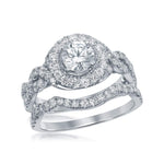 14kt White Gold Womens Round Diamond Bridal Wedding Engagement Ring Band Set 2.00 Cttw