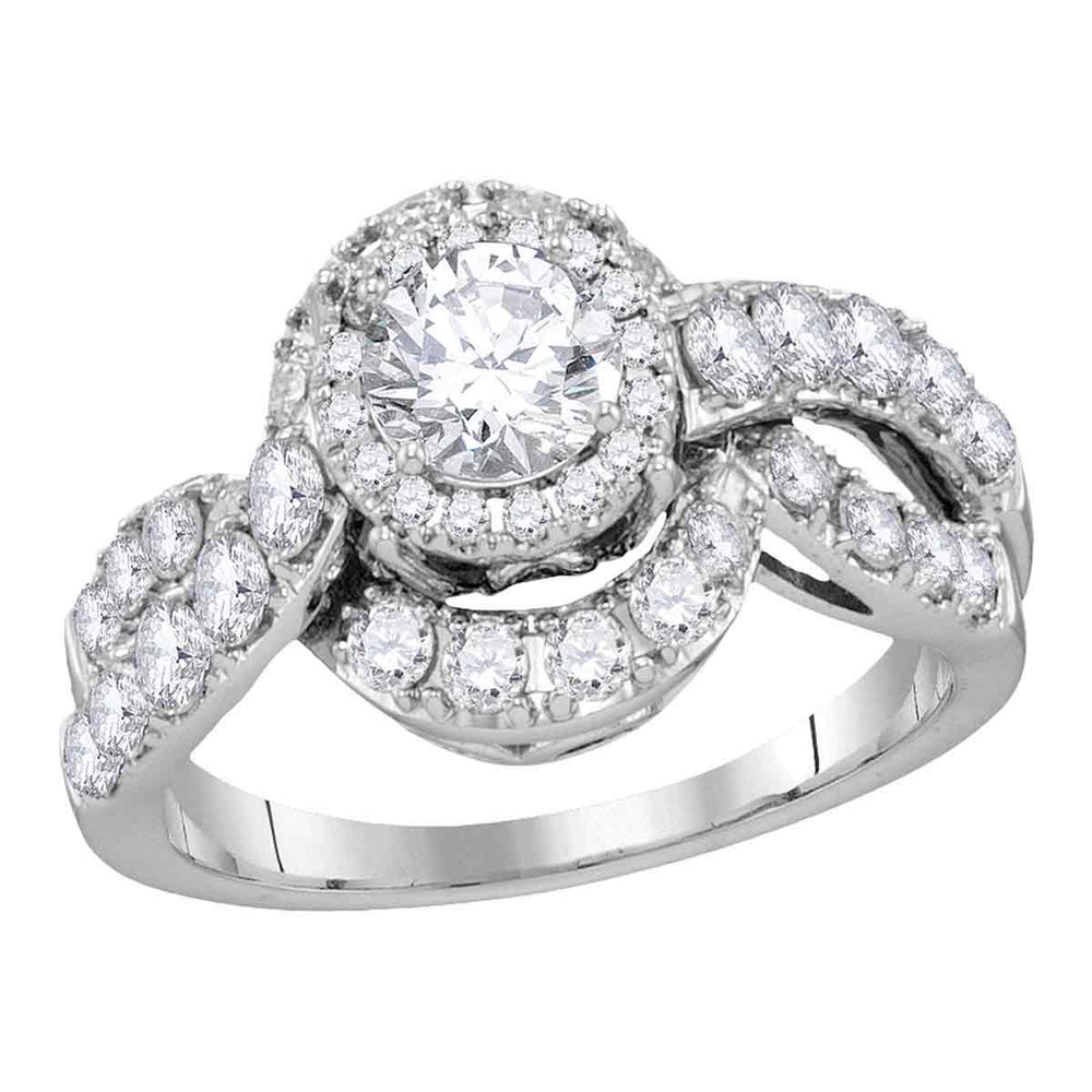 14k White Gold Womens Round Diamond Bridal Wedding Engagement Anniversary Ring 2.00 Cttw