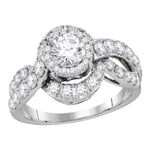 14k White Gold Womens Round Diamond Bridal Wedding Engagement Anniversary Ring 2.00 Cttw