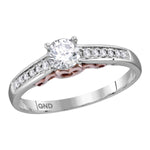 14kt White Gold Womens Round Diamond Solitaire Bridal Wedding Engagement Ring 1/2 Cttw