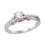 14kt White Gold Womens Round Diamond Solitaire Bridal Wedding Engagement Ring 1/2 Cttw