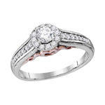 14kt White Gold Womens Round Diamond Solitaire Bridal Wedding Engagement Ring 1/2 Cttw