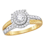 14kt Yellow Gold Womens Round Diamond Round EGL Bridal Wedding Engagement Ring 1.00 Cttw