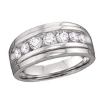 10kt White Gold Mens Round Diamond Wedding Band Ring 7/8 Cttw