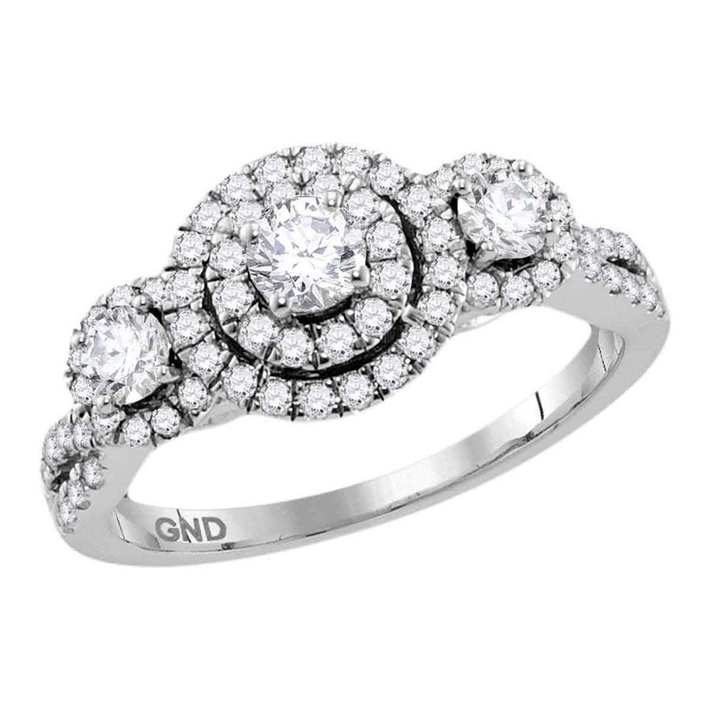 14kt White Gold Womens Round Diamond Solitaire Bridal Wedding Engagement Ring 1.00 Cttw