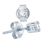 10kt White Gold Womens Round Diamond Solitaire Stud Earrings 1/6 Cttw