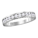 14kt White Gold Womens Round Diamond Wedding Anniversary Band Ring 1/2 Cttw