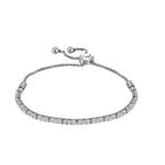 10kt White Gold Womens Round Diamond Bolo Bracelet 1.00 Cttw