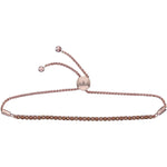10kt Rose Gold Womens Round Natural Brown Diamond Bolo Bracelet 2.00 Cttw
