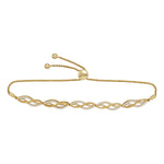 10kt Yellow Gold Womens Round Diamond Bolo Bracelet 1/2 Cttw