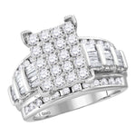 10kt White Gold Womens Round Diamond Cindys Dream Cluster Bridal Wedding Engagement Ring 3.00 Cttw