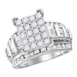 14kt White Gold Womens Round Diamond Cindys Dream Cluster Bridal Wedding Engagement Ring 4.00 Cttw