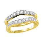 14kt Yellow Gold Womens Round Diamond Wrap Ring Guard Enhancer Wedding Band 1/2 Cttw