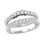 14kt White Gold Womens Round Diamond Ring Guard Wrap Solitaire Enhancer Wedding Band 1/2 Cttw