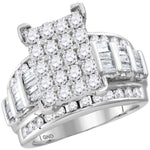 10kt White Gold Womens Round Diamond Cindys Dream Cluster Bridal Wedding Engagement Ring 2.00 Cttw - Size 5