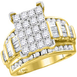 10kt Yellow Gold Womens Round Diamond Cindys Dream Cluster Bridal Wedding Engagement Ring 2.00 Cttw - Size 6