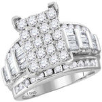 10kt White Gold Womens Round Diamond Cindys Dream Cluster Bridal Wedding Engagement Ring 2.00 Cttw - Size 10