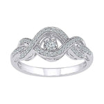 10kt White Gold Womens Round Diamond Moving Twinkle Solitaire Bridal Wedding Engagement Ring 1/4 Cttw