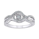 10kt White Gold Womens Round Diamond Moving Twinkle Solitaire Bridal Wedding Engagement Ring 1/6 Cttw