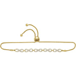10kt Yellow Gold Womens Round Diamond Linked Infinity Bolo Bracelet 1/4 Cttw