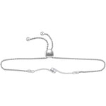 10kt White Gold Womens Round Diamond 2-stone Hearts Together Bolo Bracelet 1/3 Cttw