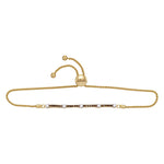 10kt Yellow Gold Womens Round Color Enhanced Brown Diamond Bolo Bracelet 3/4 Cttw
