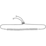 10kt White Gold Womens Round Diamond Single Row Luxury Bolo Bracelet 1.00 Cttw