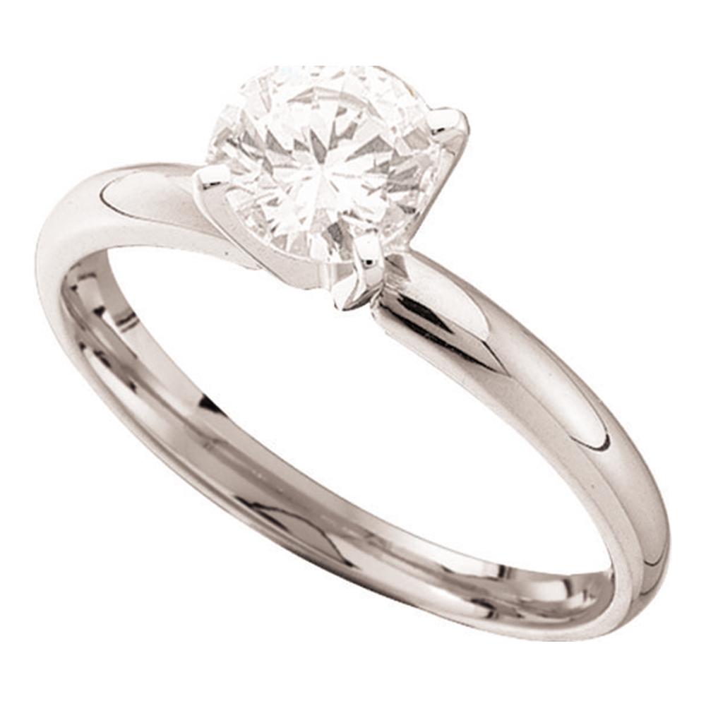 14kt White Gold Womens Round Diamond Solitaire Bridal Wedding Engagement Ring 1.00 Cttw
