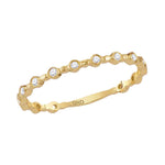 10kt Yellow Gold Womens Round Diamond Slender Stackable Band Ring 1/10 Cttw
